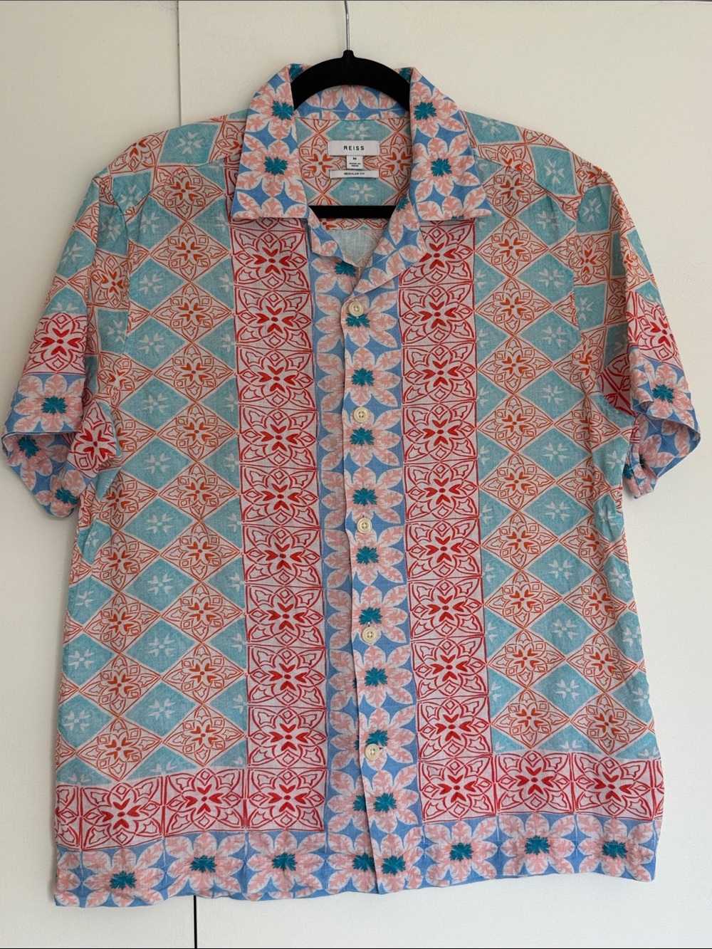 Reiss Men’s Short Sleeve Button-Down Shirt - M